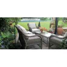 4 PC Garden Ensemble de meubles en rotin en rotin en rotin